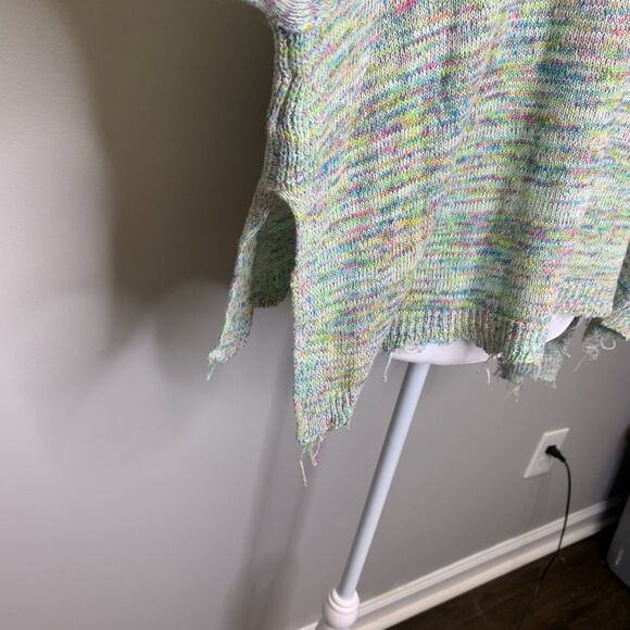 Free People Womens Prism Pullover Space Dye Sweater Cropped Beach Oversized Boho - Picture 6 of 16